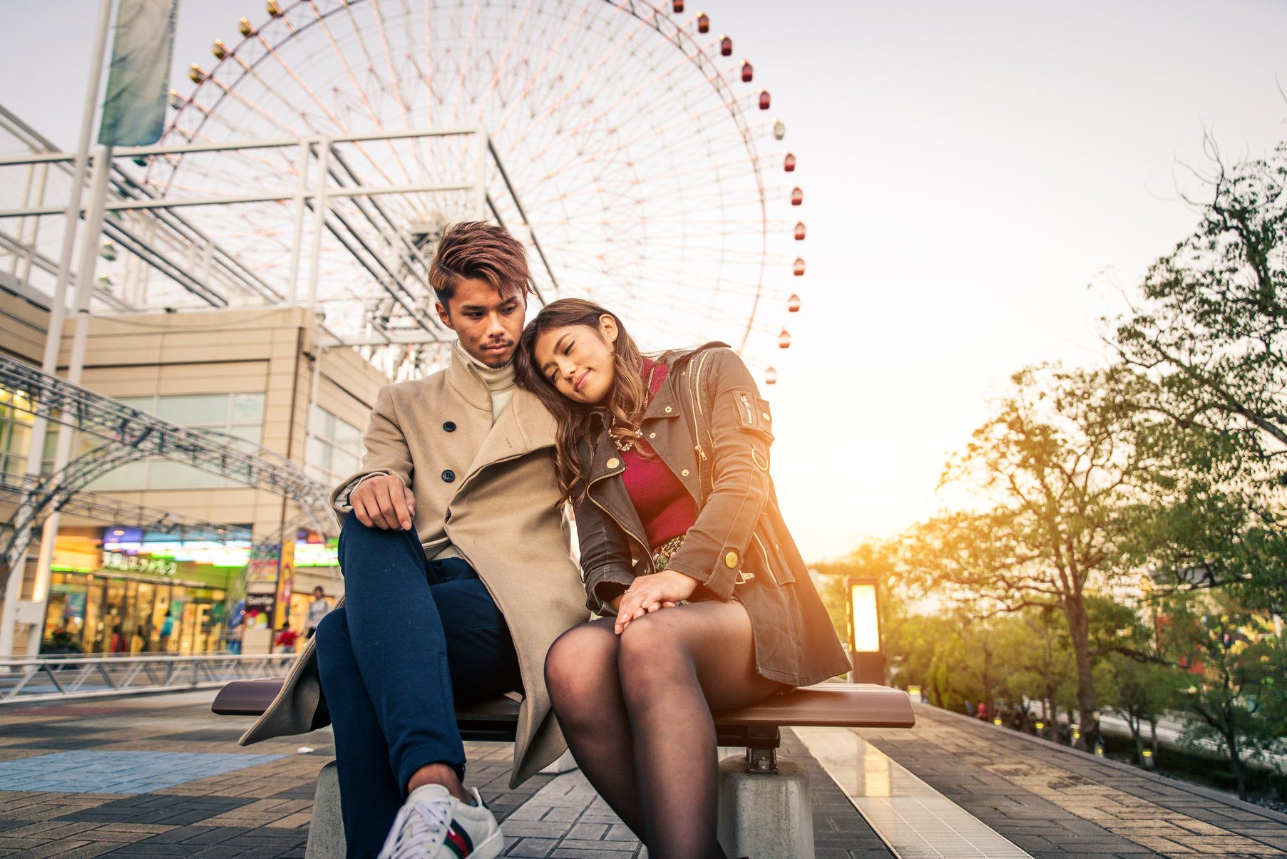 Japanese Couple of Lovers Dating in Osaka